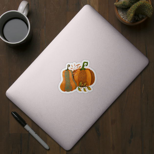 Leopard pumpkin fall design by PrintAmor